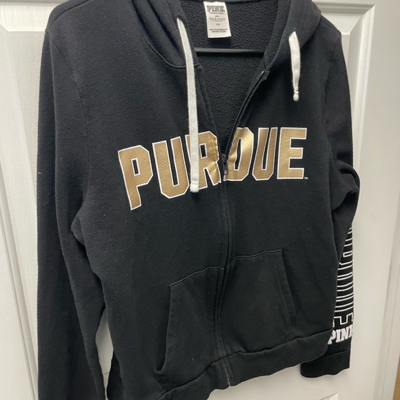 PINK Victoria's Secret Purdue Black Hoodie - Picture 1 of 3